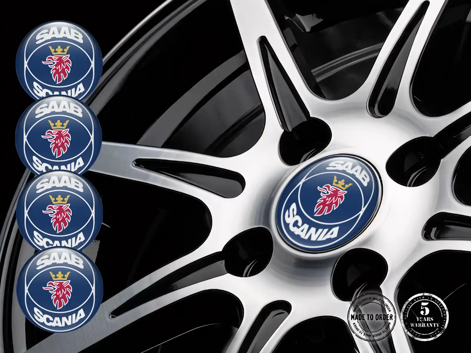 Saab Nabenaufkleber Stil Hochwertige Dome-Labels